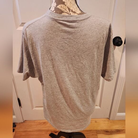 Making Spirits Bright gray graphic holiday Christmas t shirt L - Picture 3 of 4